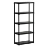 Scaffale 5 ripiani in polipropilene artplast nero portata 150 kg 80x40x176 cm