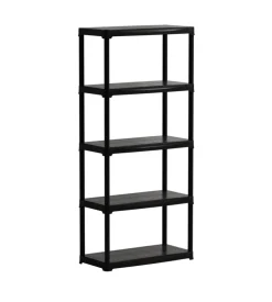 Scaffale 5 ripiani in polipropilene artplast nero portata 150 kg 80x40x176 cm