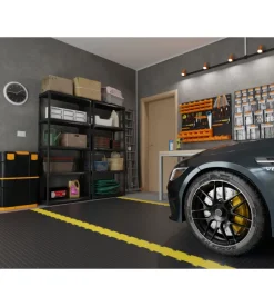 Scaffale 5 ripiani in polipropilene artplast nero portata 150 kg 80x40x176 cm