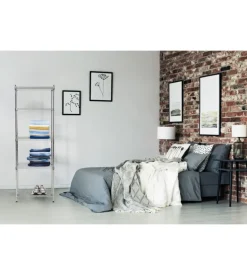 Scaffale ad incastro easy system in metallo cromato 5 ripiani, 59x34x174 cm