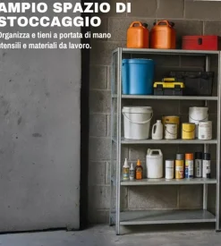 Scaffale in metallo 5 ripiani easy system portata 400 kg 100x40x187 cm