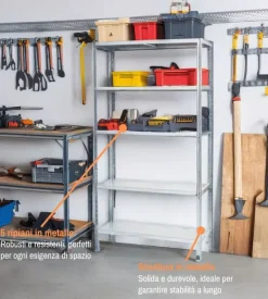 Scaffale in metallo 5 ripiani easy system portata 400 kg 100x40x187 cm
