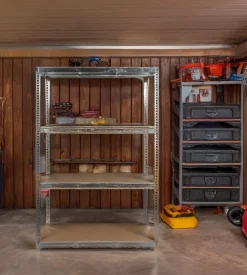 Scaffale in metallo easy system con 4 ripiani in mdf, 120x55x180 cm