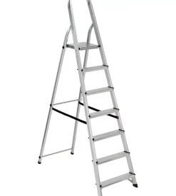 Scala alluminio essenza "everest" con 7 gradini e portata massima 150 kg 120x49x193 cm