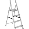 Scala essenza in alluminio "everest" con 4 gradini e portata massima 150 kg 76x42x128 cm
