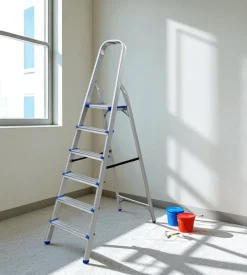 Scala pieghevole in alluminio easy system 6 gradini