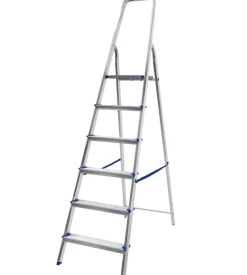 Scala "piuma" in alluminio con 6 gradini 52x104x178 cm