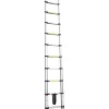 Scala telescopica essenza in alluminio con 10 gradini aperta altezza massima 3,20 mt