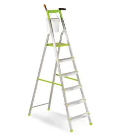 Scala "vetta" in alluminio con 6 gradini 49x109x184 cm