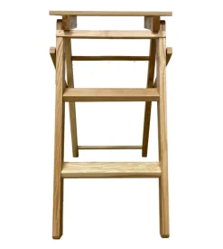 Scaletta in legno di faggio 3 gradini, 55x60x32 cm