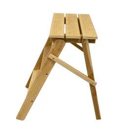Scaletta in legno di faggio 3 gradini, 55x60x32 cm