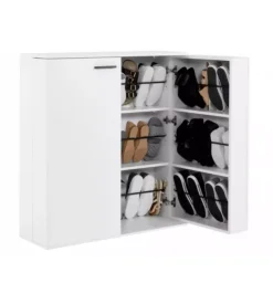 Scarpiera 2 ante bellahome con ante salvaspazio bianco 100x33,8x110 cm