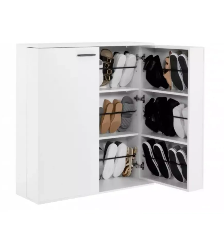 Scarpiera 2 ante bellahome con ante salvaspazio bianco 100x33,8x110 cm