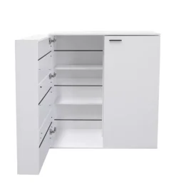 Scarpiera 2 ante bellahome con ante salvaspazio bianco 100x33,8x110 cm