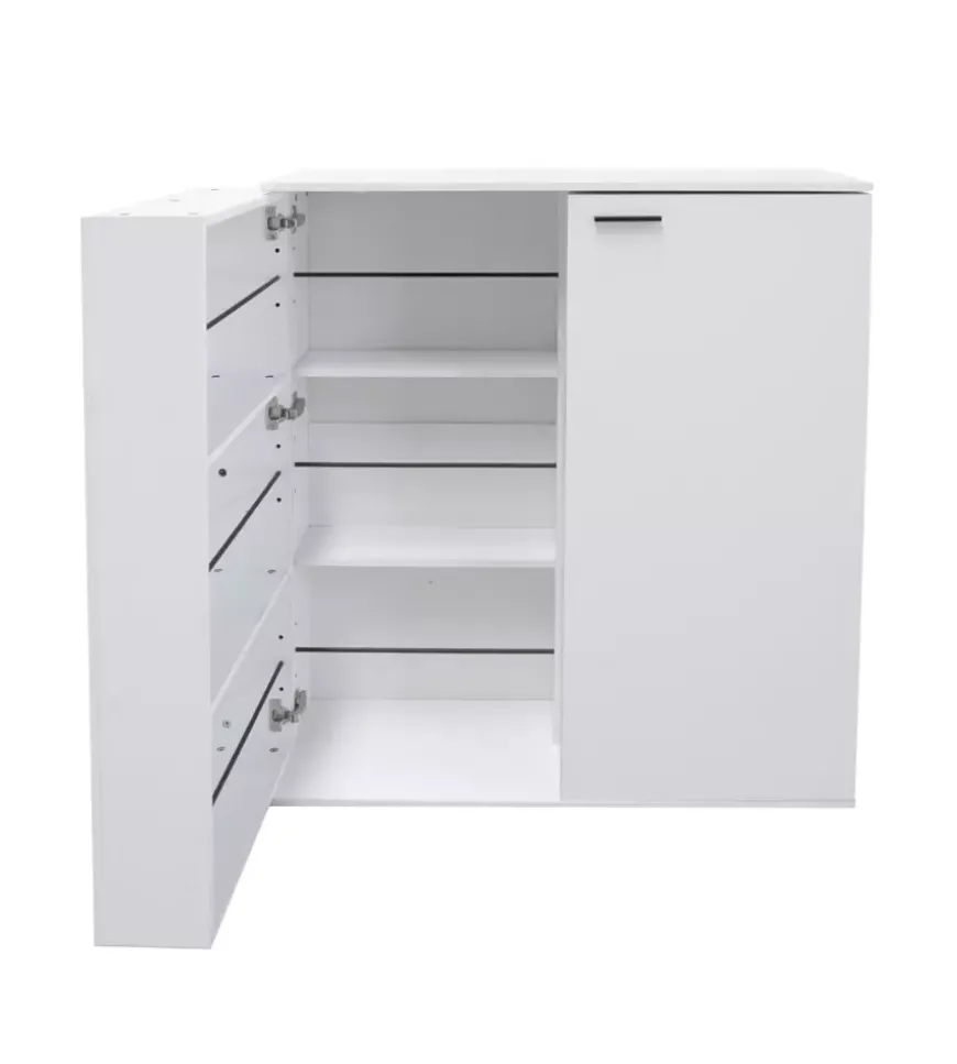 Scarpiera 2 ante bellahome con ante salvaspazio bianco 100x33,8x110 cm