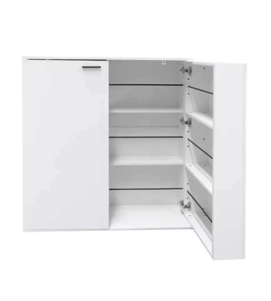 Scarpiera 2 ante bellahome con ante salvaspazio bianco 100x33,8x110 cm