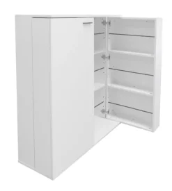 Scarpiera 2 ante bellahome con ante salvaspazio bianco 100x33,8x110 cm