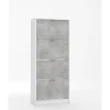 Scarpiera 4 ante bianca e grigia 67x28x155,5 cm