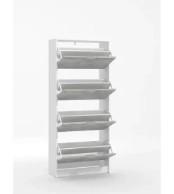 Scarpiera 4 ante bianca e grigia 67x28x155,5 cm