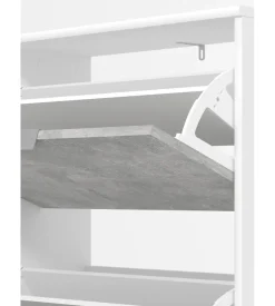 Scarpiera 4 ante bianca e grigia 67x28x155,5 cm