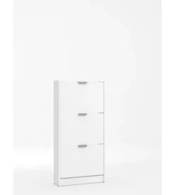 Scarpiera bianca con 3 ante 58x18x119 cm