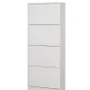 Scarpiera bianca con 4 ante, 62x148x18 cm