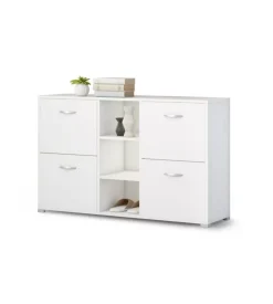 Scarpiera da ingresso "venere" con 4 ante colore bianco, 125x35x75 cm