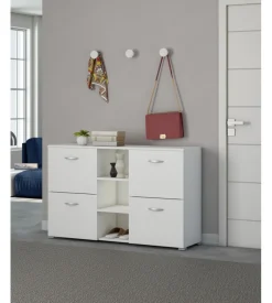 Scarpiera da ingresso "venere" con 4 ante colore bianco, 125x35x75 cm