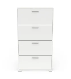 Scarpiera "izzy" bianca con 4 ante, 80,8x17,8x151,7 cm