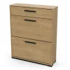 Scarpiera "izzy" quercia con 2 ante e 1 cassetto, 80,8x24,4x101,8 cm