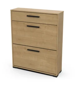 Scarpiera "izzy" quercia con 2 ante e 1 cassetto, 80,8x24,4x101,8 cm