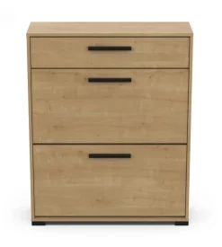 Scarpiera "izzy" quercia con 2 ante e 1 cassetto, 80,8x24,4x101,8 cm