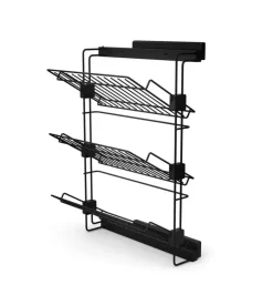 Scarpiera laterale estraibile destra per armadi in acciaio nero