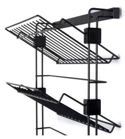 Scarpiera laterale estraibile destra per armadi in acciaio nero