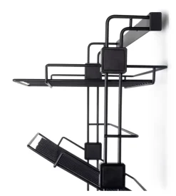 Scarpiera laterale estraibile destra per armadi in acciaio nero