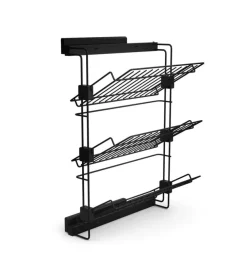 Scarpiera laterale estraibile sinistra per armadi in acciaio nero