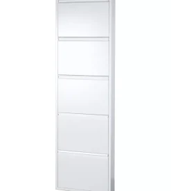 Scarpiera metallo bianca con 5 ante 50x15x168 cm