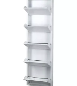 Scarpiera metallo bianca con 5 ante 50x15x168 cm