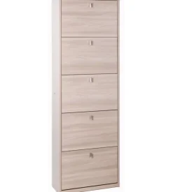 Scarpiera olmo con 5 ante, 63x29x190 cm