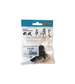 Scivoli in metallo tondi con gomma e chiodo ø 25 mm. - 8 pz.