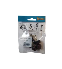 Scivoli in plastica e gomma tondi con chiodo ø 25 mm - marrone - 8 pz.