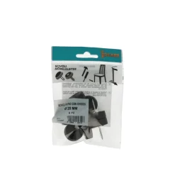 Scivoli in pvc neri con chiodo ø 25 mm. 8 pz.