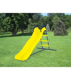 Scivolo per bambini da esterno essenza giallo e blu in acciaio e plastica 185x95x105 cm