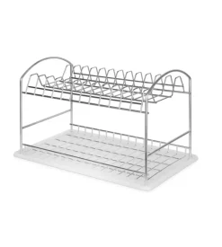 Scolapiatti da lavandino con vassoio, acciaio