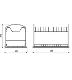 Scolapiatti  da lavandino con vassoio, acciaio