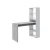 Scrivania bellahome "duplo" con libreria reversibile bianco e cemento 120x53x144 cm