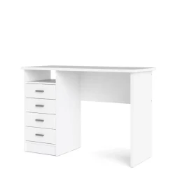 Scrivania con 4 cassetti bianca, 110x76x48,5 cm