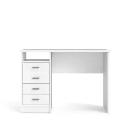 Scrivania con 4 cassetti bianca, 110x76x48,5 cm