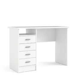 Scrivania con 4 cassetti bianca, 110x76x48,5 cm