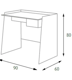 Scrivania con cassetto colore bianco armonia 90x60x80 cm
